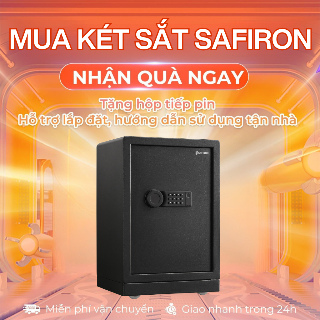 [BH 6 Năm] Két Sắt Thông Minh Safiron 60LBF Kết Nối APP Điện Thoại