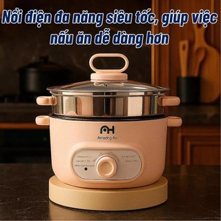 Nồi Điện Nấu Lẩu Đa Năng 2 Tầng – Size 22cm, Chống Dính, Công Suất 800W, Tiện Dụng Cho Mọi Bếp