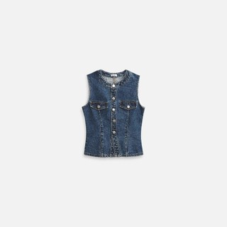 Áo Sleeveless Denim Snap, Chất Vải Jean Thoải Mái ,WKI081 SOME HOW STORE