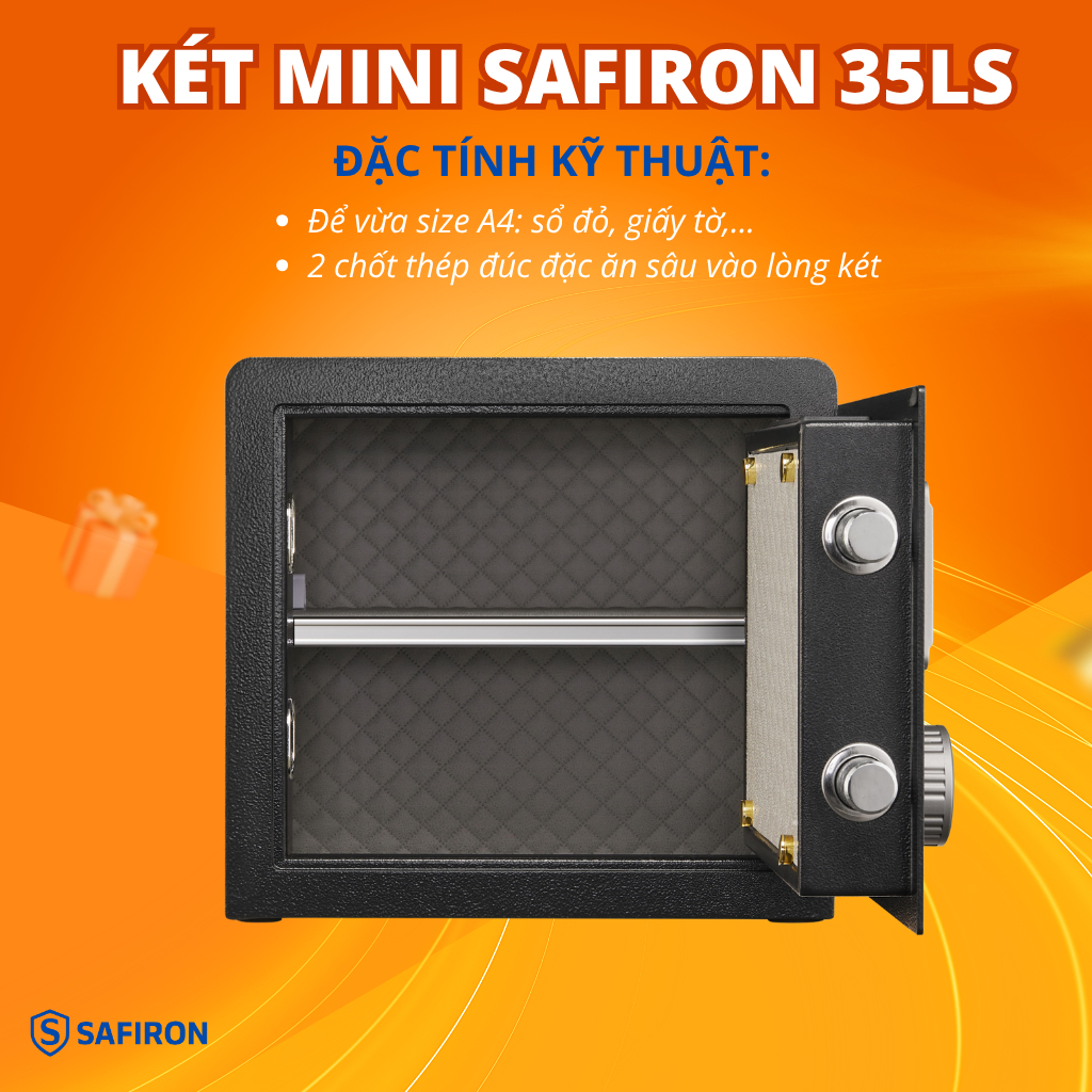 [BH 6 NĂM] Két Mini Thông Minh Safiron 35LS Kết Nối APP Điện Thoại