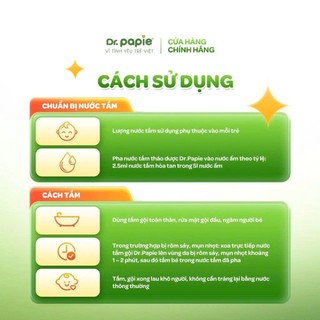 Sữa tắm thảo dược cho bé, nước tắm thảo dược dr.papiegiúpgiảmmẩnmgứa,rômsảy,hỗ trợ làm sạch,mát dabé