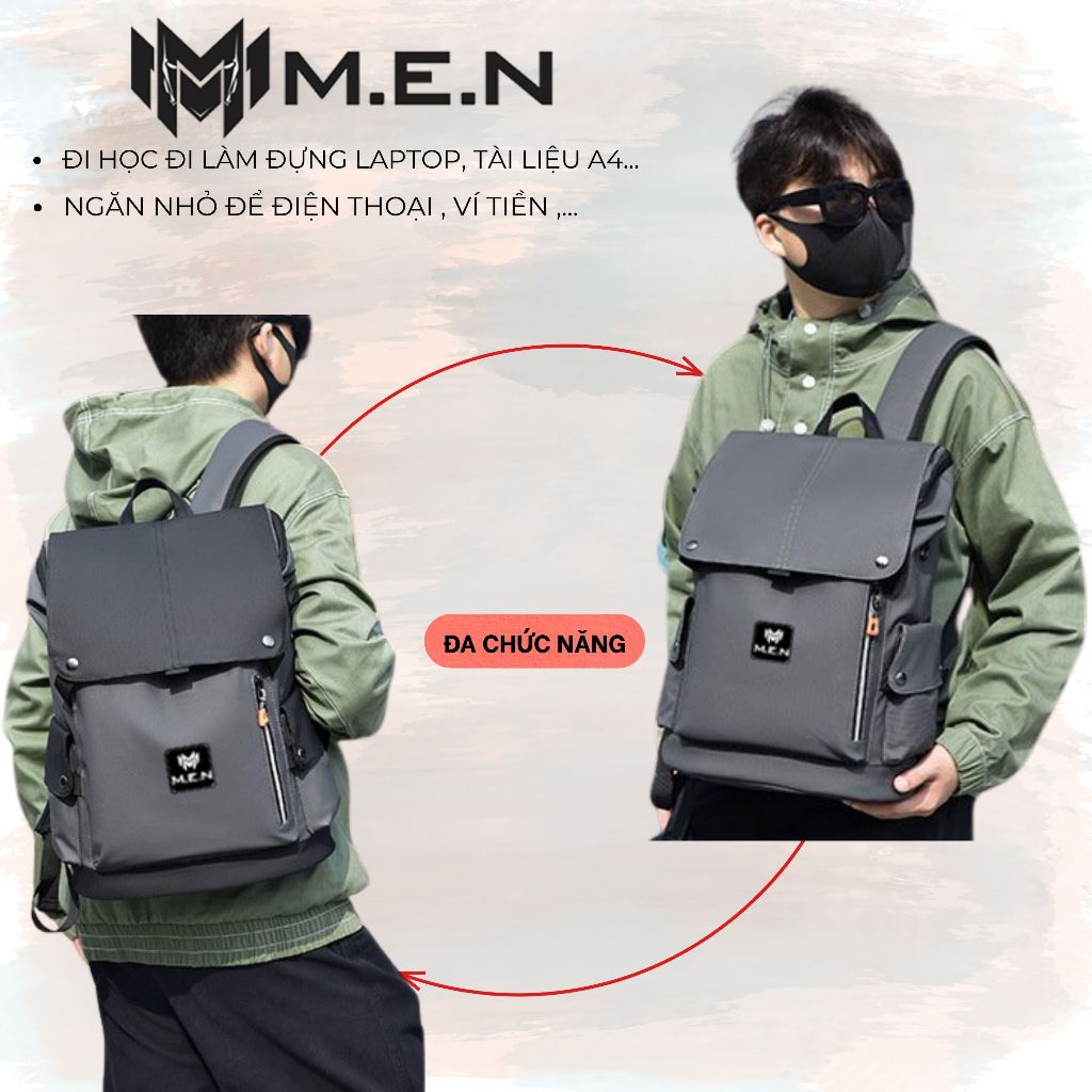 Balo nam nữ học sinh cao cấp M.E.N Cascher Lá kéo Cam siêu ngầu [CHÍNH HÃNG]