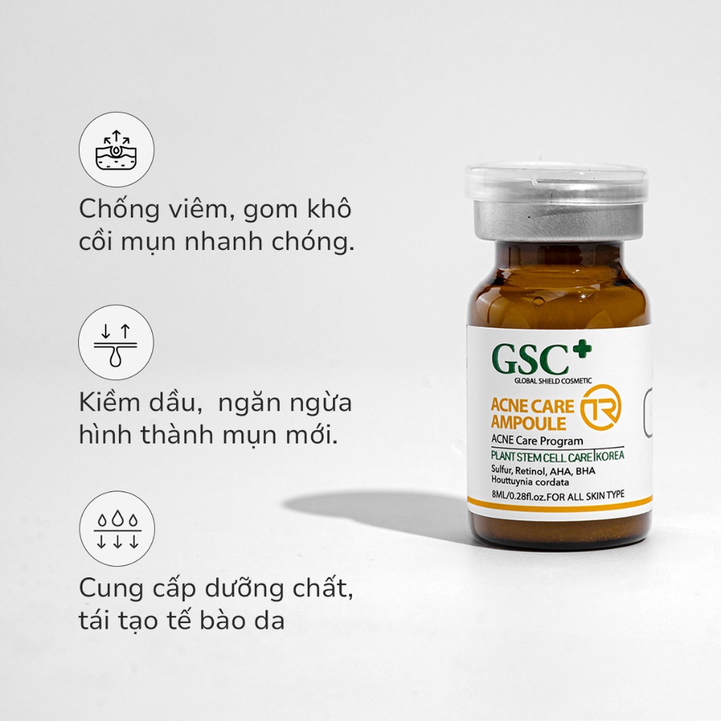 Serum xoá mụn từ tế bào gốc GSC Acne Care Ampoule TR 8ml – da sạch mụn không khô rát chuẩn Hàn - GC085A