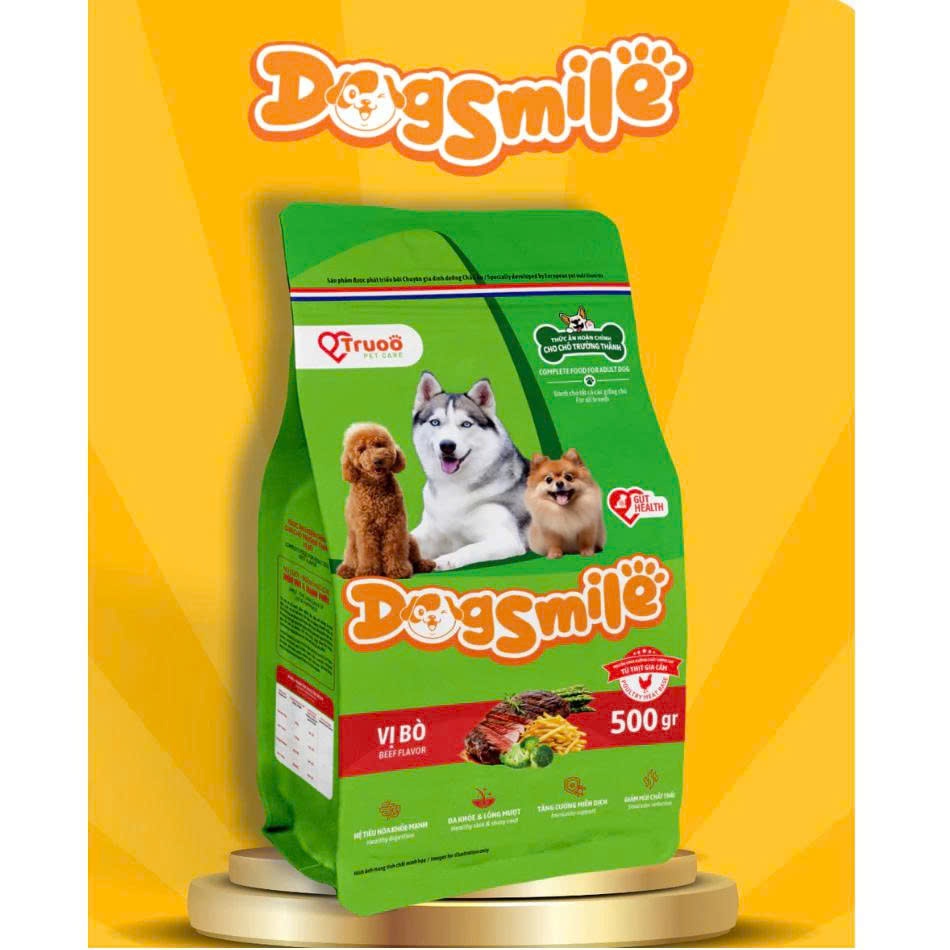 Hạt Cho Chó Trưởng Thành Dogsmile By Truoo Vị Bò Và Gà Nướng Gói 500g Và 2kg