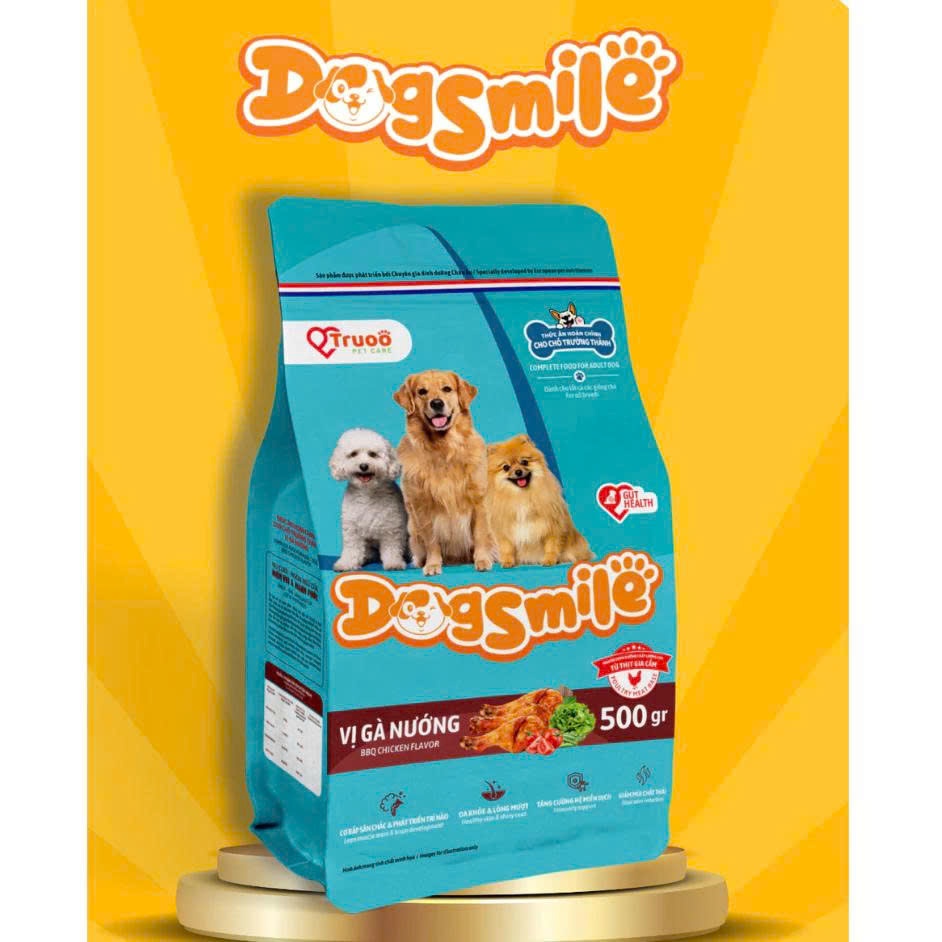 Hạt Cho Chó Trưởng Thành Dogsmile By Truoo Vị Bò Và Gà Nướng Gói 500g Và 2kg