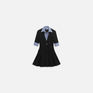 [Best Seller] Đầm Ngắn Shirt Collar Pleat Office, Chất Vải Thun Cotton Thoải Mái ,WDN145 SOME HOW STORE