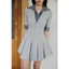 Đầm Ngắn Shirt Collar Pleat Office, Chất Vải Thun Cotton Thoải Mái ,WDN145 SOME HOW STORE
