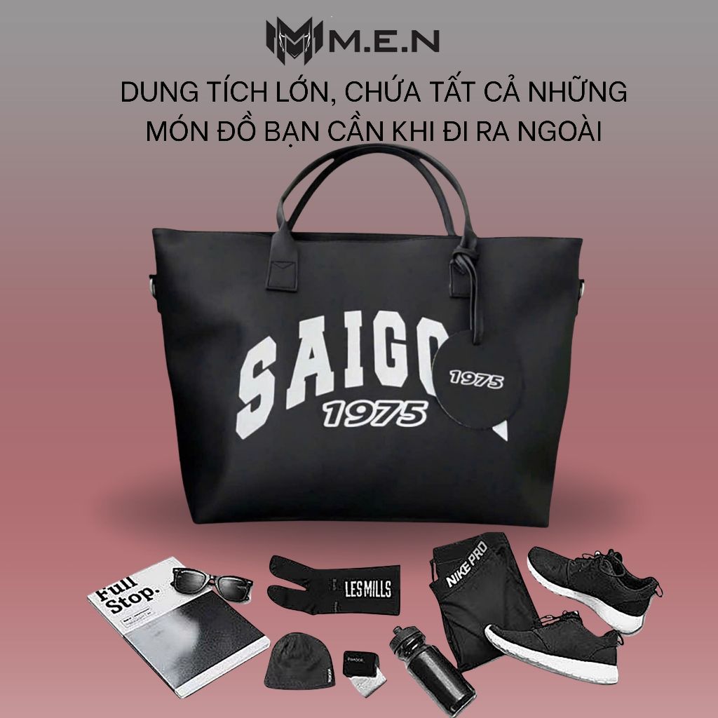 Túi quai xách kèm quai đeo dung tích lớn Sài Gòn1975 M.e.n đi học đi làm tiện ích  [GIÁ RẺ]