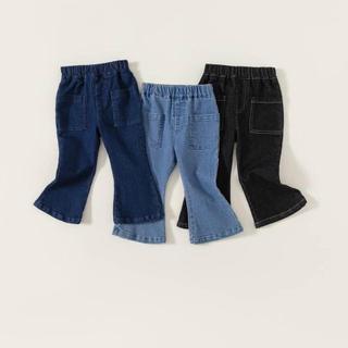 Q152-[tomnaukid] Quần loe bé gái Jean mềm co giãn mềm cực xinh - Size 8-30Kg