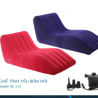FREESHIP Ghế tình yêu kèm bơm điện - Ghế tình yêu ngụy trang chữ S Lazy Sofa - Ghế hơi tình yêu