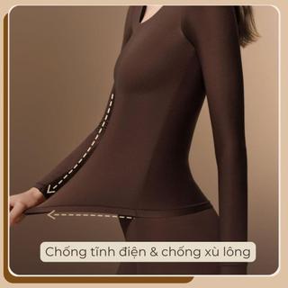 [MUA ÁO TẶNG QUẦN] BỘ GIỮ NHIỆT TÀNG HÌNH 3 IN 1 PIER N°5 - CÔNG NGHỆ TĂNG NHIỆT 5ºC - TINH CHẤT HOA TRÀ DƯỠNG DA  5551