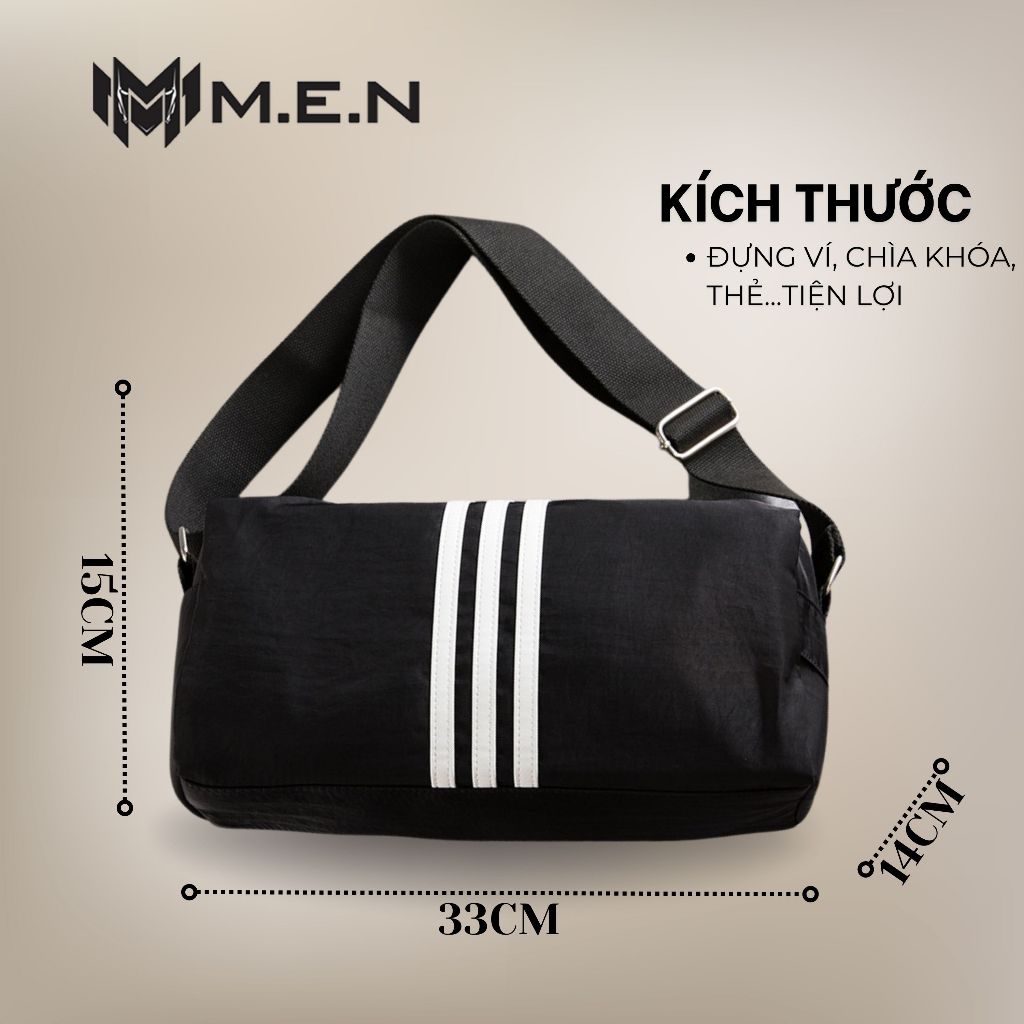 Túi đeo vai gối hình chữ nhật đường phố M.E.N 3 sọc lớn D2 và 3 sọc nhỏ D1 chống sốc [KHUYẾN MÃI]