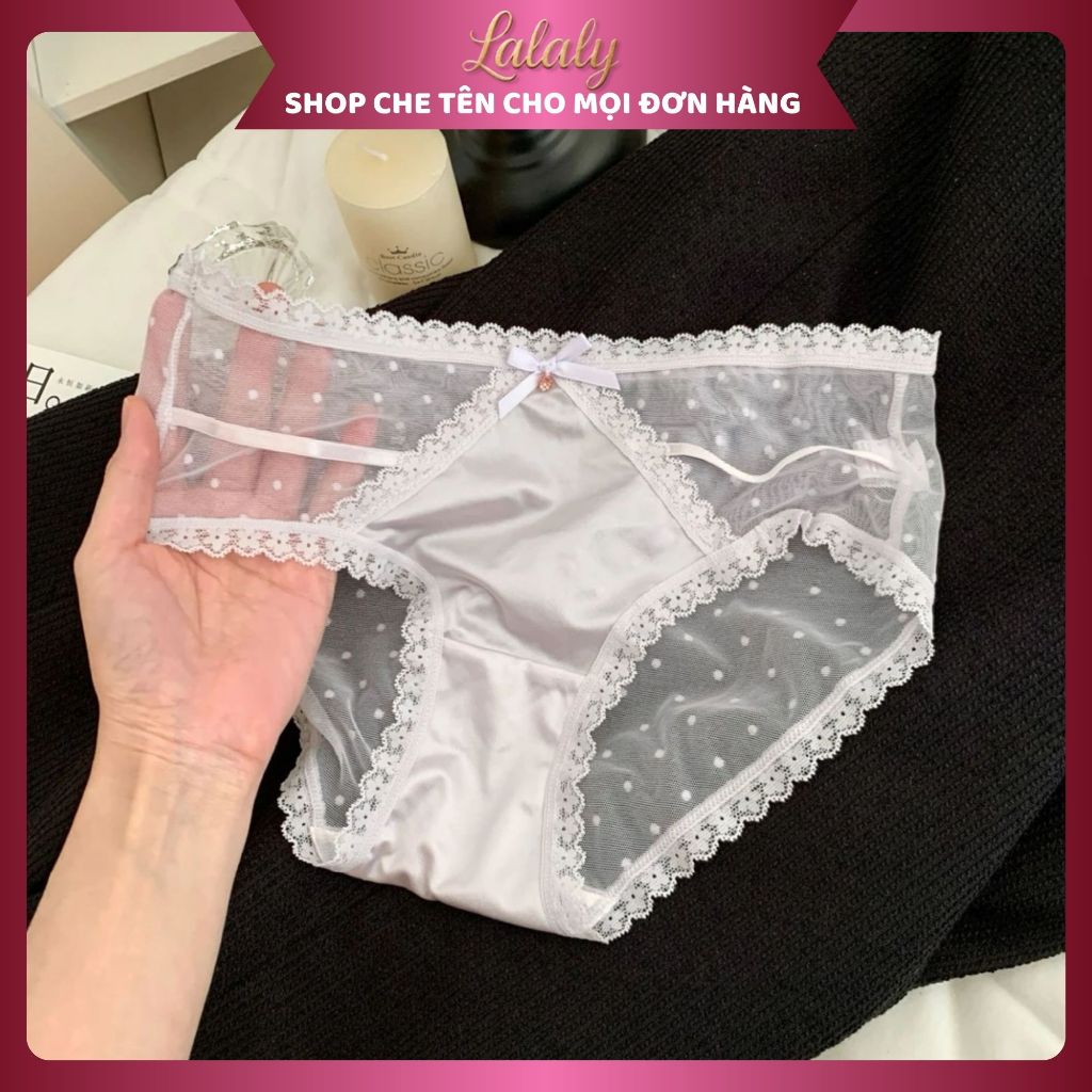 Quần lót ren mỏng nhẹ Lalaly L14, quần lót nữ mix ren lụa cao cấp, mềm mịn nâng niu làn da