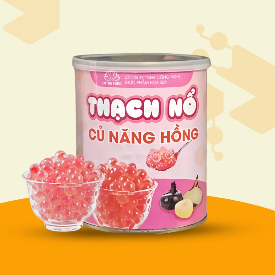 [HỒNG] THẠCH NỔ củ năng hồng (LOTUS FOOD) – hộp 850g