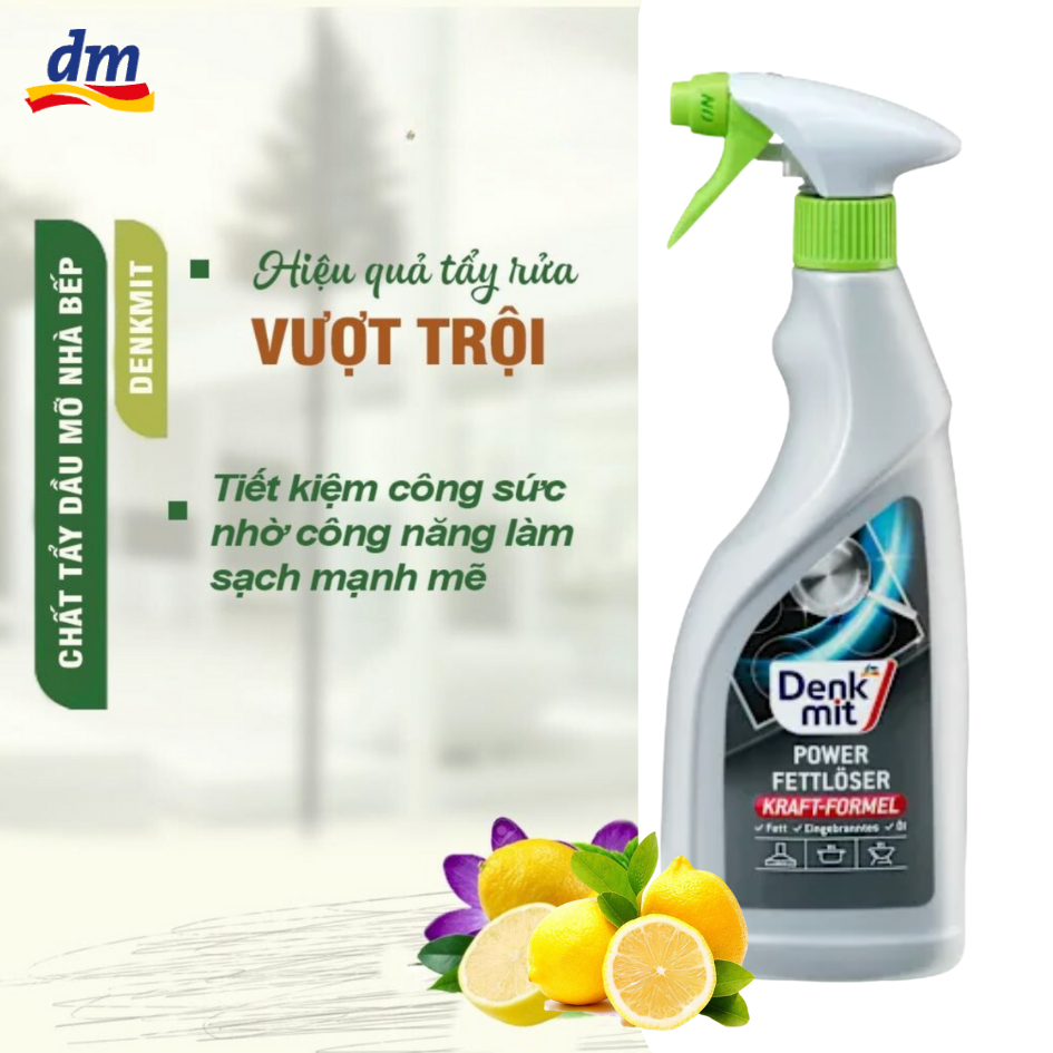 Chai xịt tẩy rửa bếp đa năng Denkmit Power-Fettlöser Multi-Power 4 750ml hàng Đức Chính Hãng