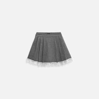 Chân Váy Ngắn Side Pleat Lacey Hem, Chất Vải Bố Chéo Nhật Thoải Mái ,WCV052 SOME HOW STORE