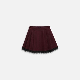 Chân Váy Ngắn Side Pleat Lacey Hem, Chất Vải Bố Chéo Nhật Thoải Mái ,WCV052 SOME HOW STORE