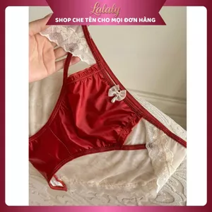 Quần lót lụa đỏ mix ren Lalaly L03, quần chip sang trọng trẻ trung ren lụa cao cấp mềm mịn quyến rũ