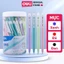 Hộp 50 Bút Bi Bấm Deli Mực Xanh Đen Đỏ Ngòi 0.7mm Viết Đều Trơn Tru Thân Pastel
