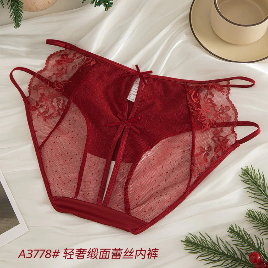 Quần lót ren đỏ gợi cảm, ren mềm mịn Lalaly L07, quần lót thanh lịch, gợi cảm, chuẩn quý cô hiện đại