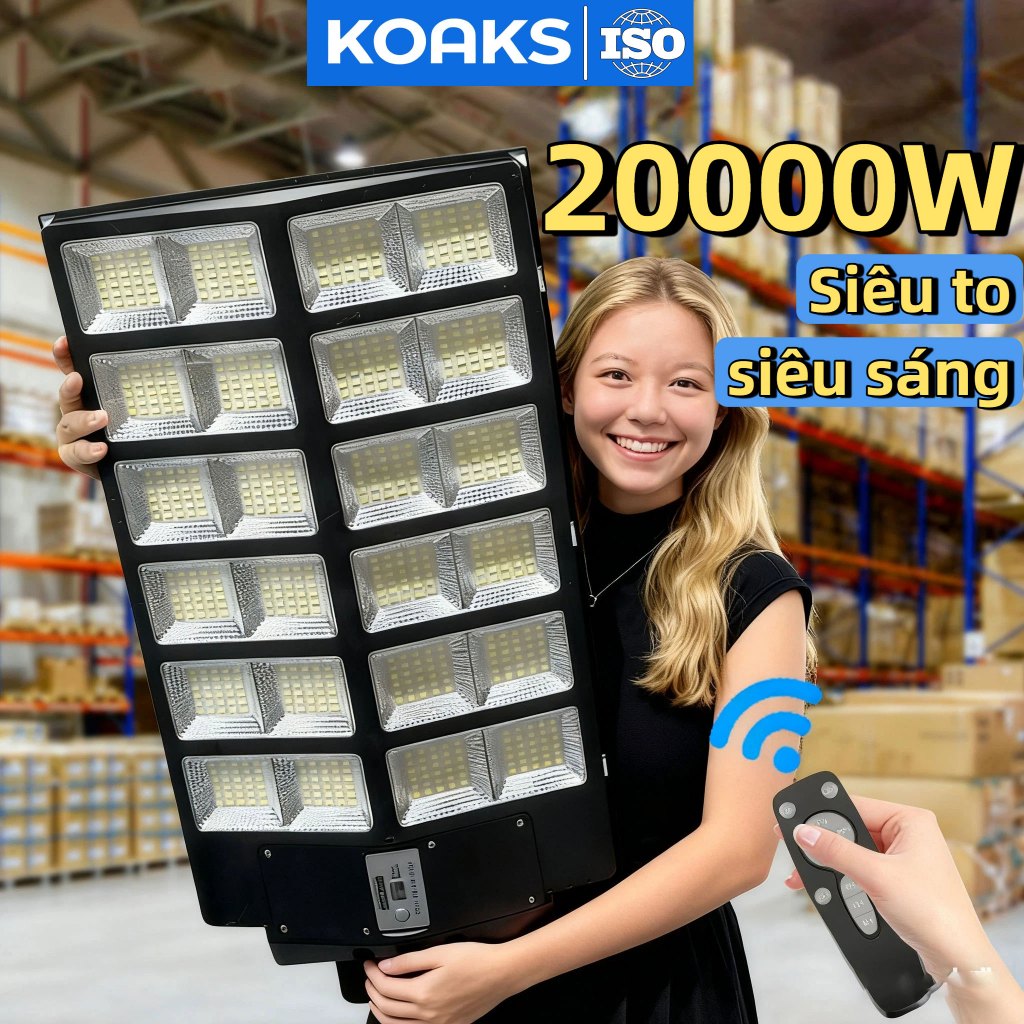 Đèn đường năng lượng mặt trời 5000W/IP67 Đèn đường cảm ứng ngoài trời siêu sáng không thấm nước