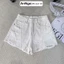 Quần short jean nữ lưng cao ống rộng rách gối, chất jean denim không giãn cá tính Anngo - AT552