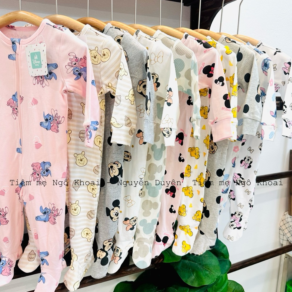 [MD228] Body sleepsuit liền tất khoá 2 chiều cho bé chất liệu cotton mềm mát mặc 4 mùa xuất xịn