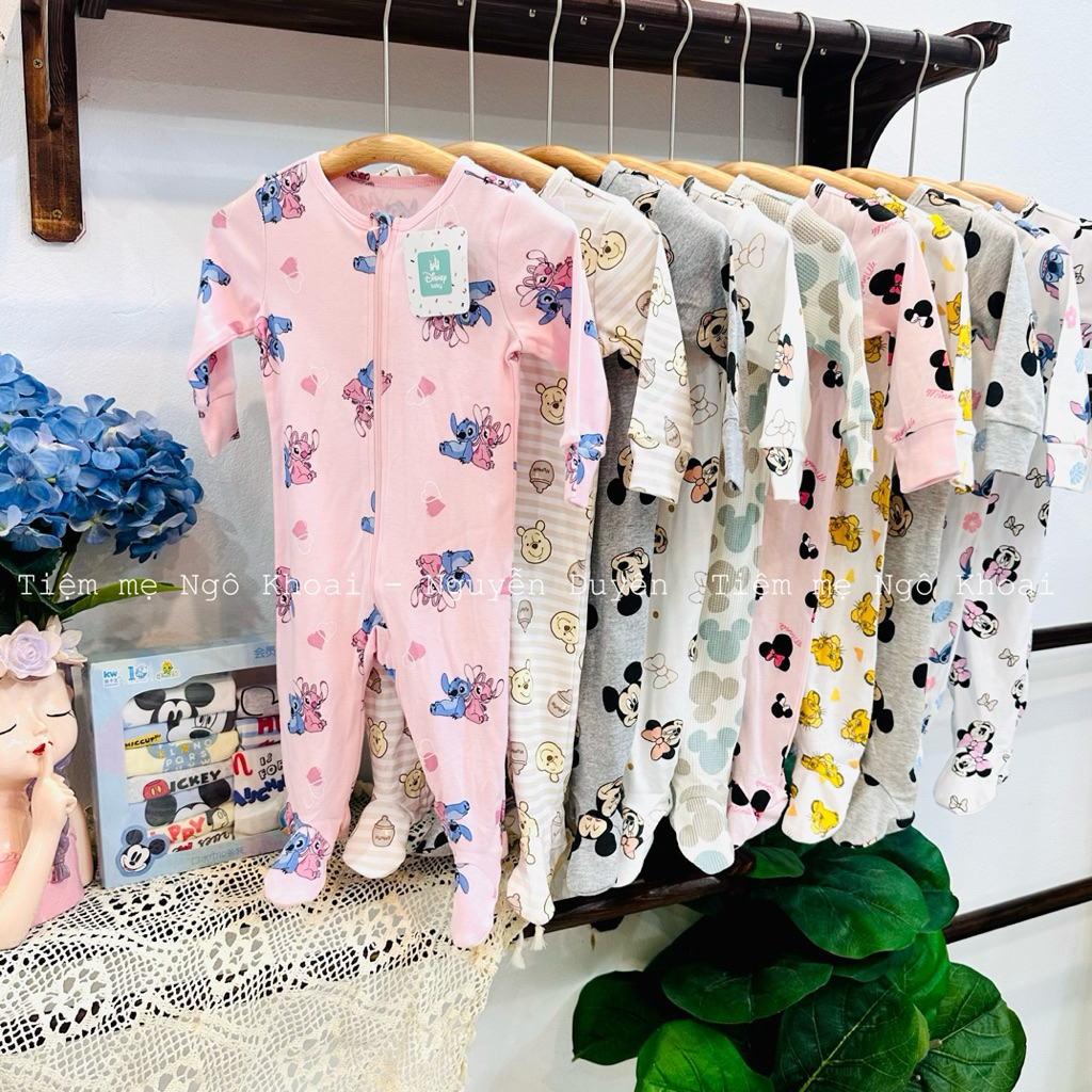 [MD228] Body sleepsuit liền tất khoá 2 chiều cho bé chất liệu cotton mềm mát mặc 4 mùa xuất xịn