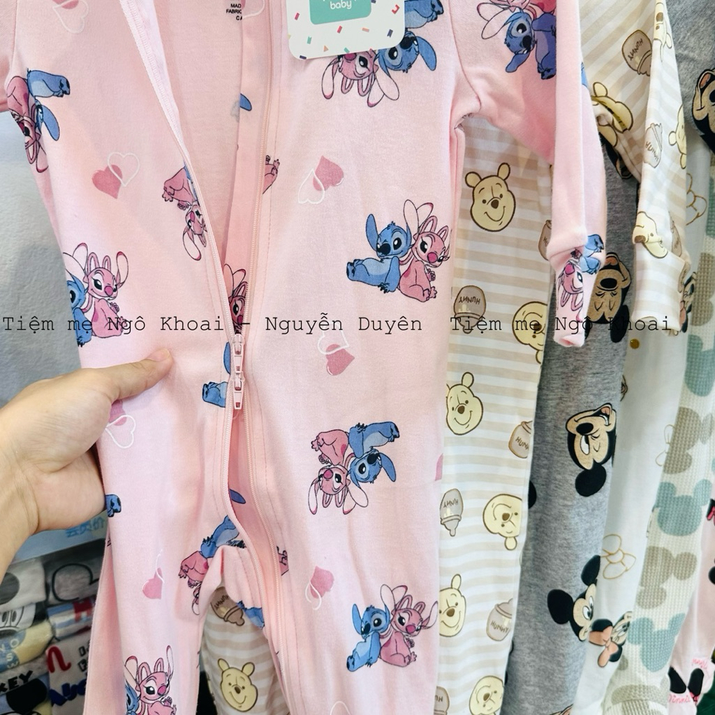 [MD228] Body sleepsuit liền tất khoá 2 chiều cho bé chất liệu cotton mềm mát mặc 4 mùa xuất xịn