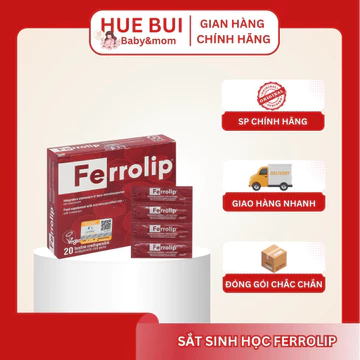(Huebui Baby) Sắt Bột FERROLIP Bổ Sung Sắt Hữu Cơ Không Táo Bón Không Tanh Vị Chanh Cho Bà Bầu Và Người Thiếu Sắt