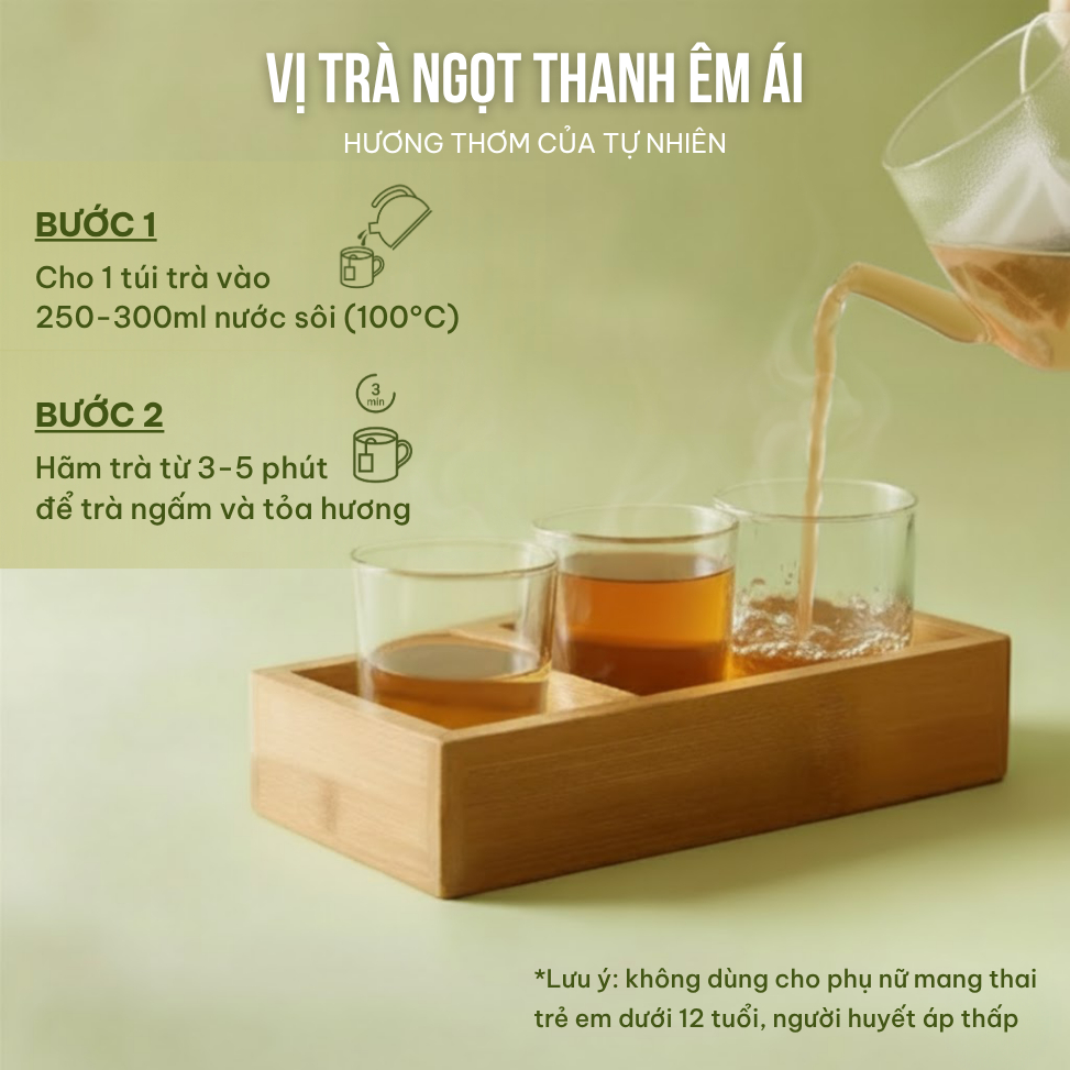 Combo 3 Trà Túi Lọc Sâm Tố Nữ + Búp Ổi + Cà Gai Leo VIEGREEN 30x5g + 50x3g + 50x3g, GMP HACCP