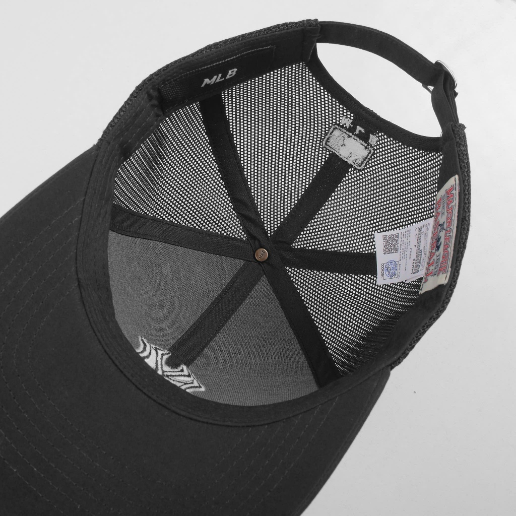 Mũ Nón lưỡi trai MLB Meowist Unisex Black Mesh Logo NY ,nón lưỡi trai Hàn Quốc
