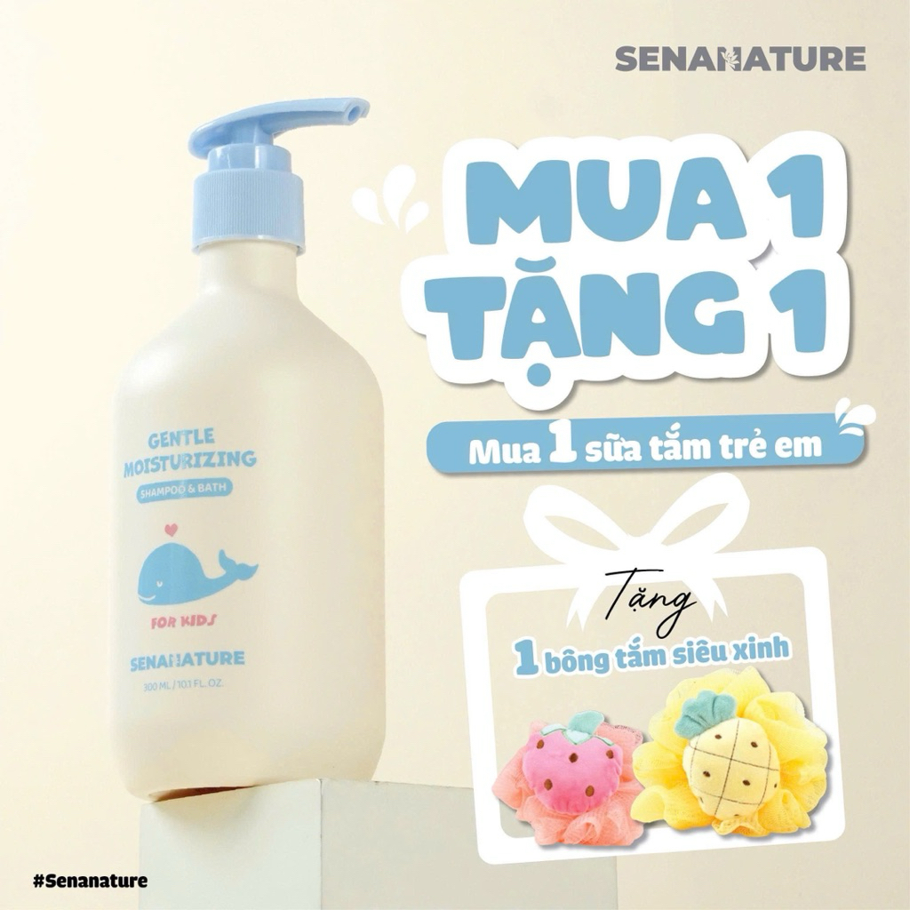 (Tặng quà) Sữa tắm gội trẻ em senanature gentle moisturizing shampoo & bath 300ml sữa tắm em bé IS134