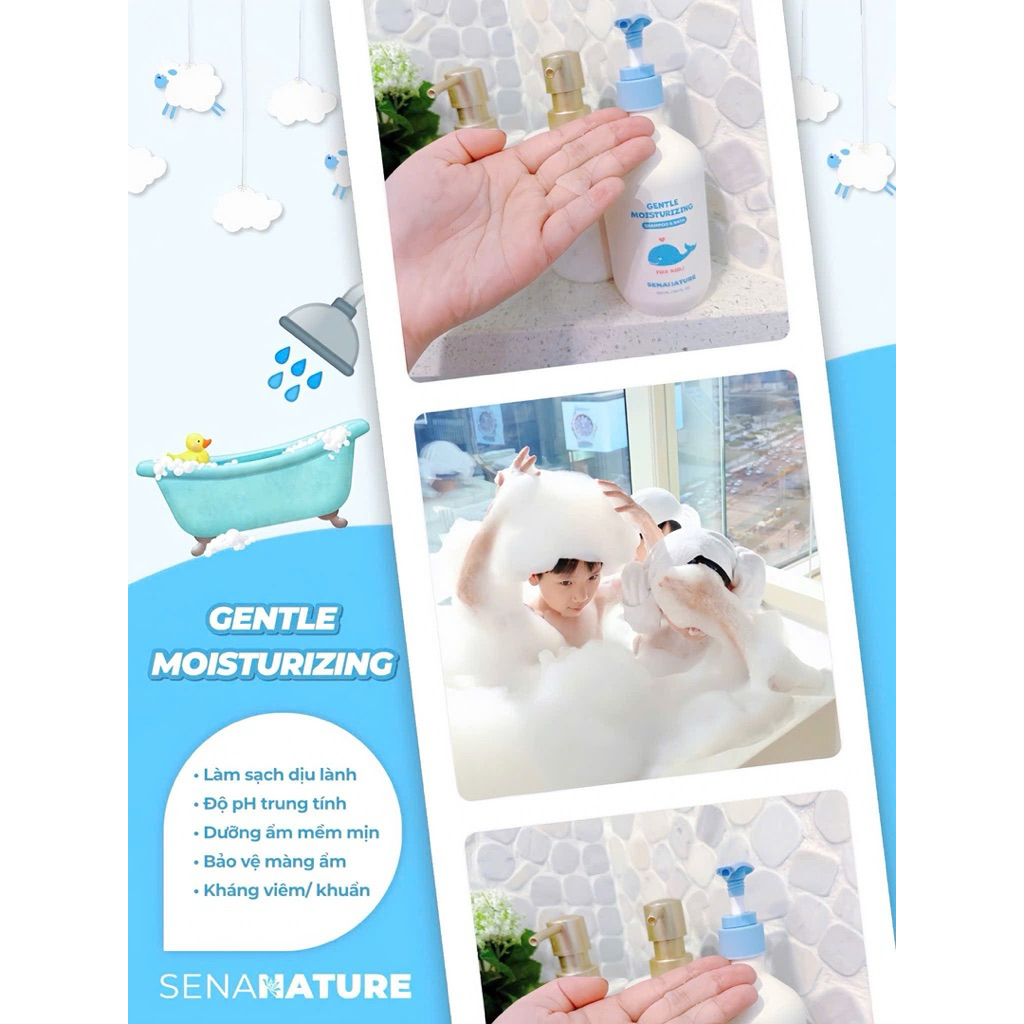 (Tặng quà) Sữa tắm gội trẻ em senanature gentle moisturizing shampoo & bath 300ml sữa tắm em bé IS134