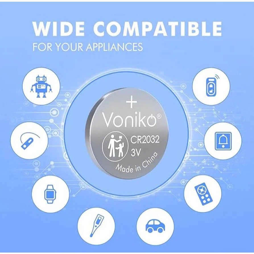 Vỉ 5 Viên Pin Voniko Usa Lithium Cr2032 3V Hàng Cao Cấp