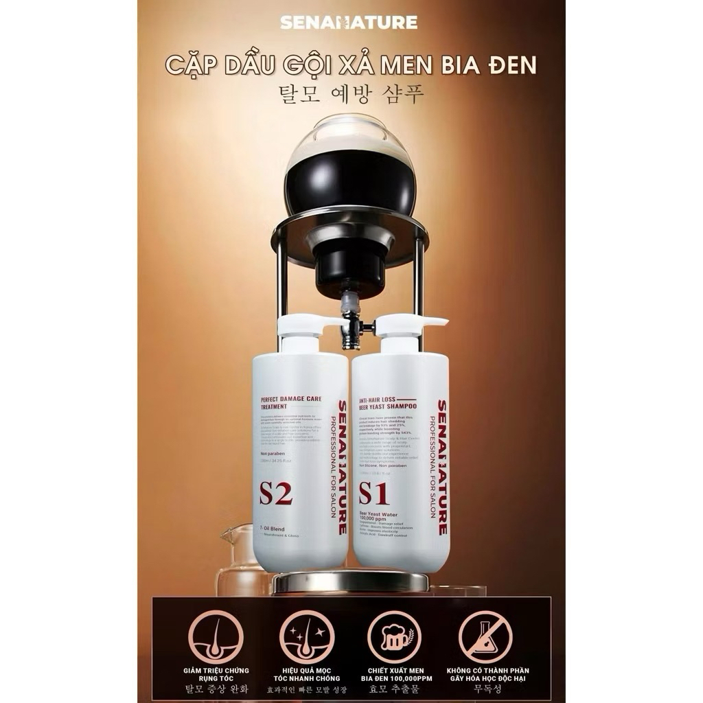 Cặp dầu gội xả senanature perfect damage care treatment 500ml/1000ml - hạn 2028 Hàn Quốc  IS178