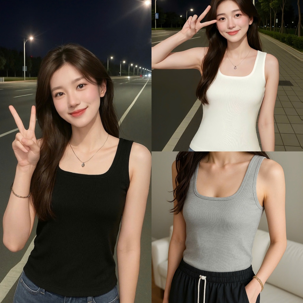 [Giá Xưởng] Combo 2 3 Áo Thun Tăm Trơn Có Đệm Mút Thoáng Mát Mặc Ôm Body Chất Liệu Co Giãn Tốt  LL01
