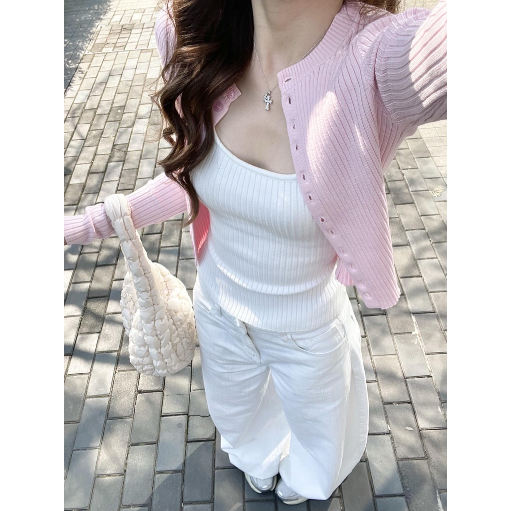 【Sẵn Loại 1  -Ảnh Thật Shop】Set Áo Len Hai Chi Tiết ,Set Áo len Cadigan Nữ From Ôm | BigBuy360 - bigbuy360.vn