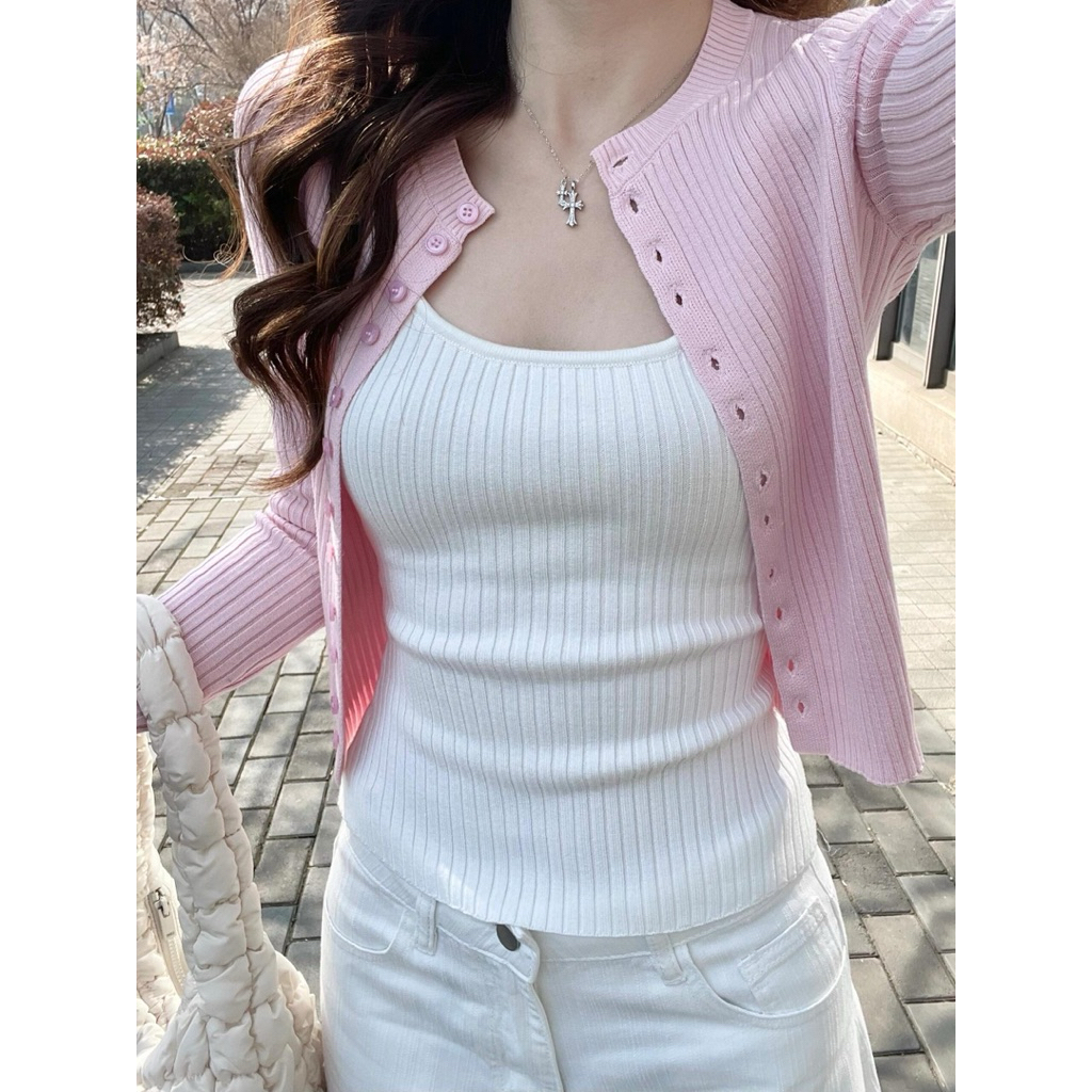 【Sẵn Loại 1  -Ảnh Thật Shop】Set Áo Len Hai Chi Tiết ,Set Áo len Cadigan Nữ From Ôm | BigBuy360 - bigbuy360.vn