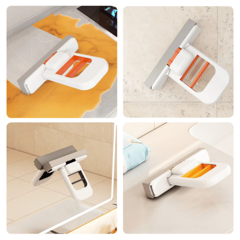 Cây lau bếp mini đa năng, bọt biển thấm hút, tự vắt khô dễ dùng, lau gương sạch - Movava