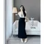 Chân váy len thỏ mềm cạp chun dáng dài xẻ