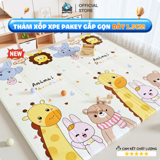[NEW] Thảm Xốp Gấp Gọn Chính Hãng Pakey Dày 1.5CM, Thảm Chơi Cho Bé 2 Mặt Họa Tiết Ngộ Nghĩnh, Êm Ái Chống Trơn Trượt