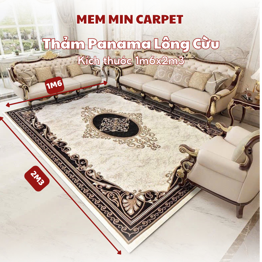 Thảm Panama Lông Cừu Đế Dệt, Thảm Trải Sàn Phòng Khách, Thảm Chụp Hình Decor, Thảm Phòng Ngủ - Memmincarpet (TH117-Hot)
