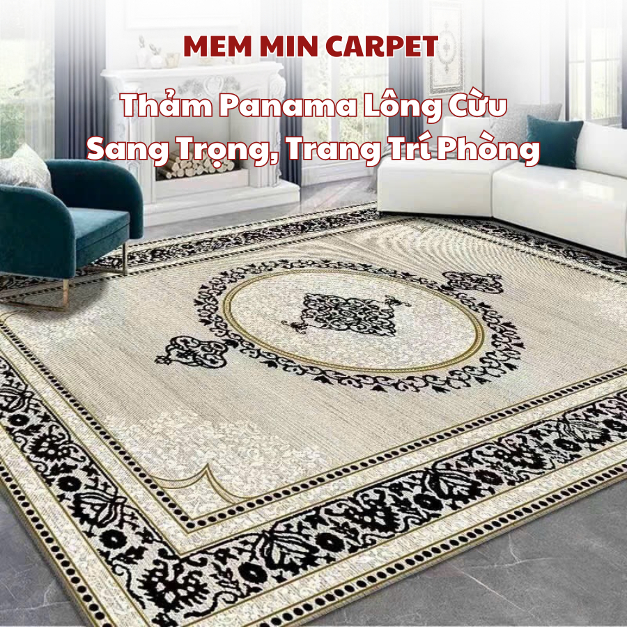 Thảm Panama Lông Cừu Đế Dệt, Thảm Trải Sàn Phòng Khách, Thảm Chụp Hình Decor, Thảm Phòng Ngủ - Memmincarpet (TH117-Hot)