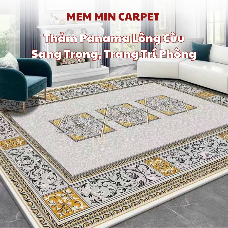 Thảm Panama Lông Cừu Đế Dệt, Thảm Trải Sàn Phòng Khách, Thảm Chụp Hình Decor, Thảm Phòng Ngủ - Memmincarpet (TH117-Hot)