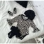 OD 1 ngày Bodysuit da beo turban, mũ, tất size từ 0-12M, PÉ BY HY