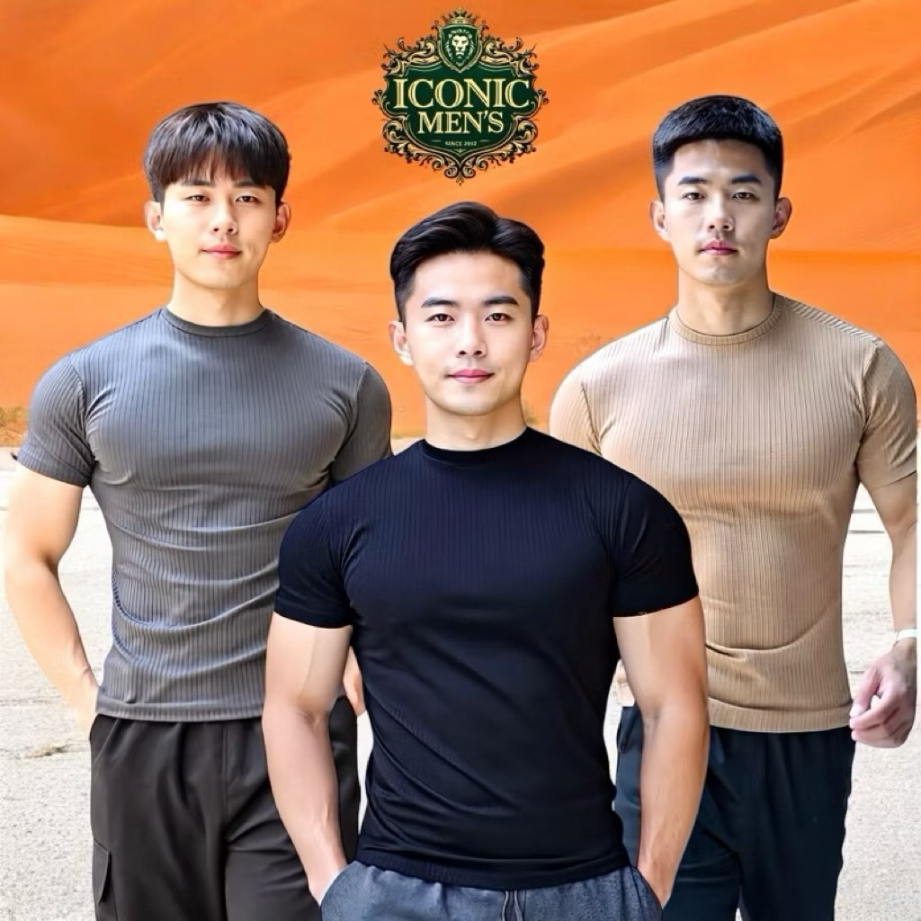 (Combo 2 Áo) Áo Thun Nam Body Gân Tăm Đũa Co Giãn 4 Chiều, Áo Phông Cộc Tay Cổ Tròn Ôm Mềm Mịn Fom Tôn Body