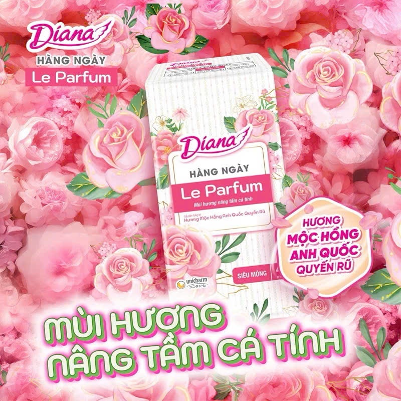 [Chính hãng] Băng Vệ Sinh Hàng Ngày Diana Le Parfum, Mùi Thơm Dễ Chịu, Gói Tiết Kiệm 40 Miếng