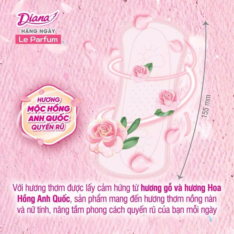 [Chính hãng] Băng Vệ Sinh Hàng Ngày Diana Le Parfum, Mùi Thơm Dễ Chịu, Gói Tiết Kiệm 40 Miếng