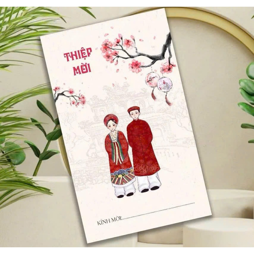 Thiệp cưới HT gập 3 ánh kim thơm mẫu mới 2025 (nhận từ 50 thiệp)
